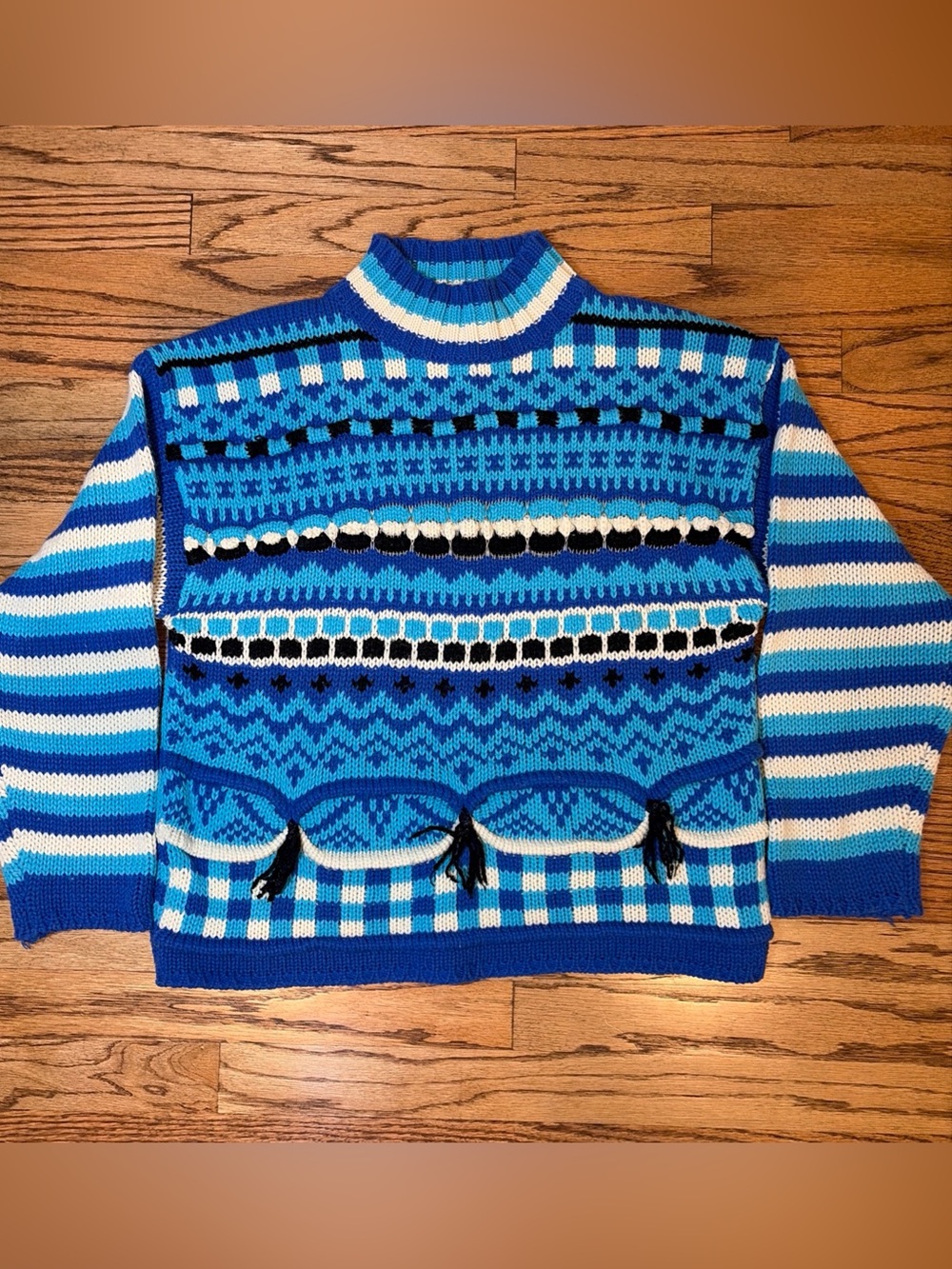 Vintage One Step Up Sweater Chunky Knit 80s 90s Women M Fair Isle Retro Grandma